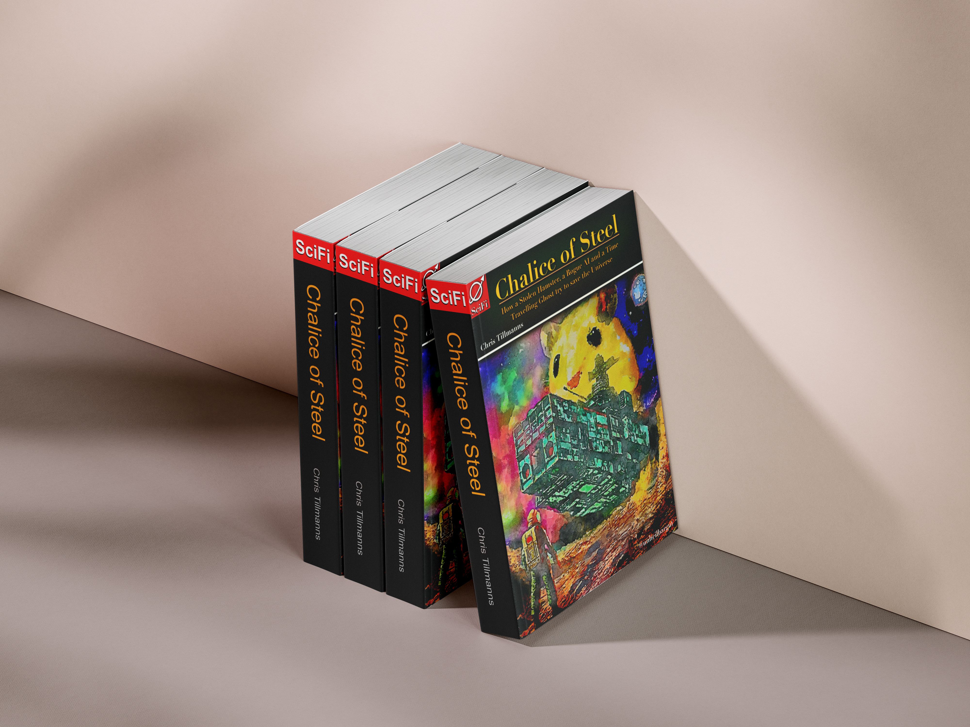 Book mockup of Chalice of Steel